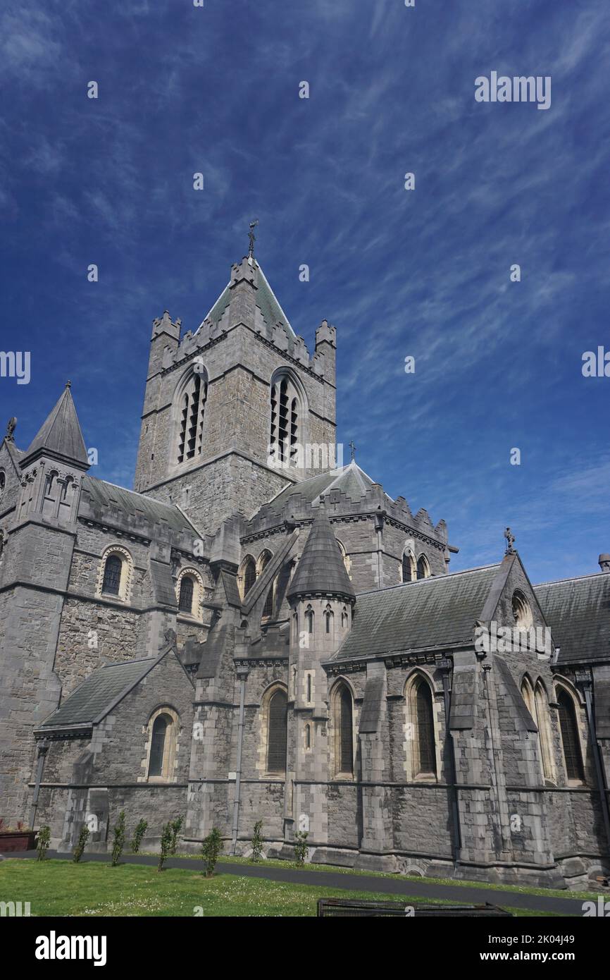 Dublin, Ireland: Christ Church Cathedral, founded in the 11th century under the Vikings. Rebuilt in the 12th century, renovated in the 19th century. Stock Photo