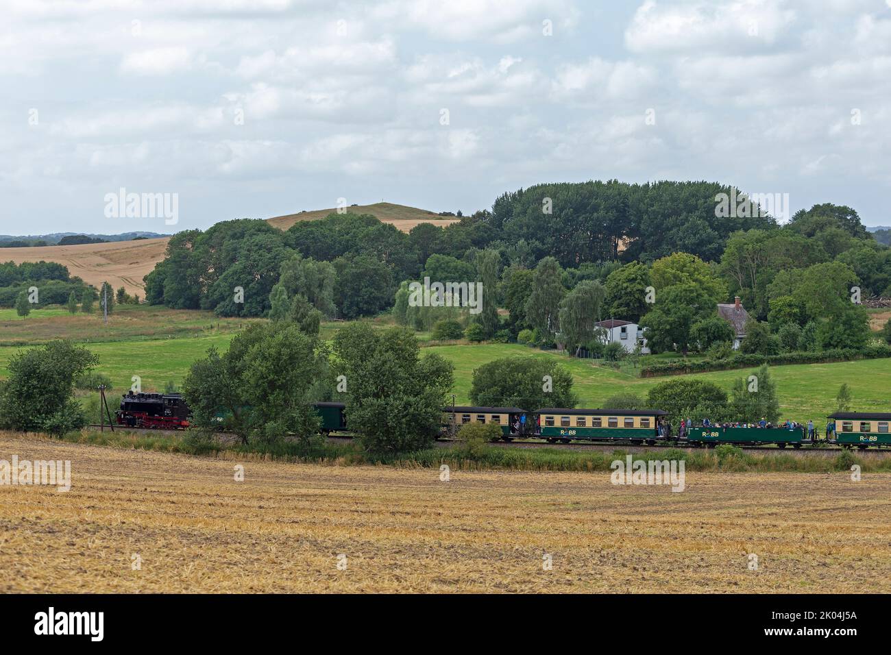 steam train Rasender Roland, Nistelitz, Rügen Island, Mecklenburg-West Pomerania, Germany Stock Photo