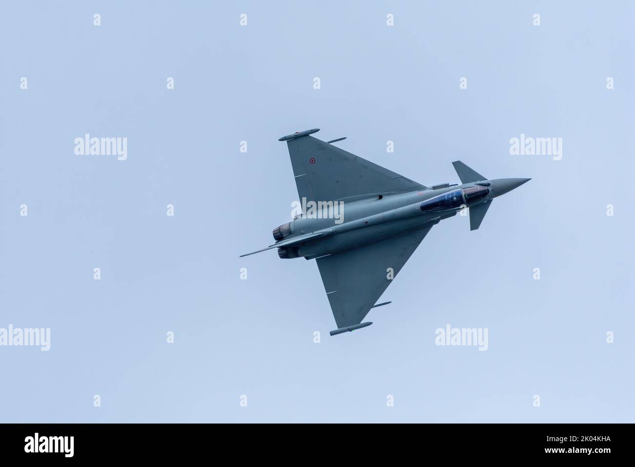 italian airforce eurofighter typhoon performing at bias 2022 international air show, baneasa airport, bucharest romania Stock Photo