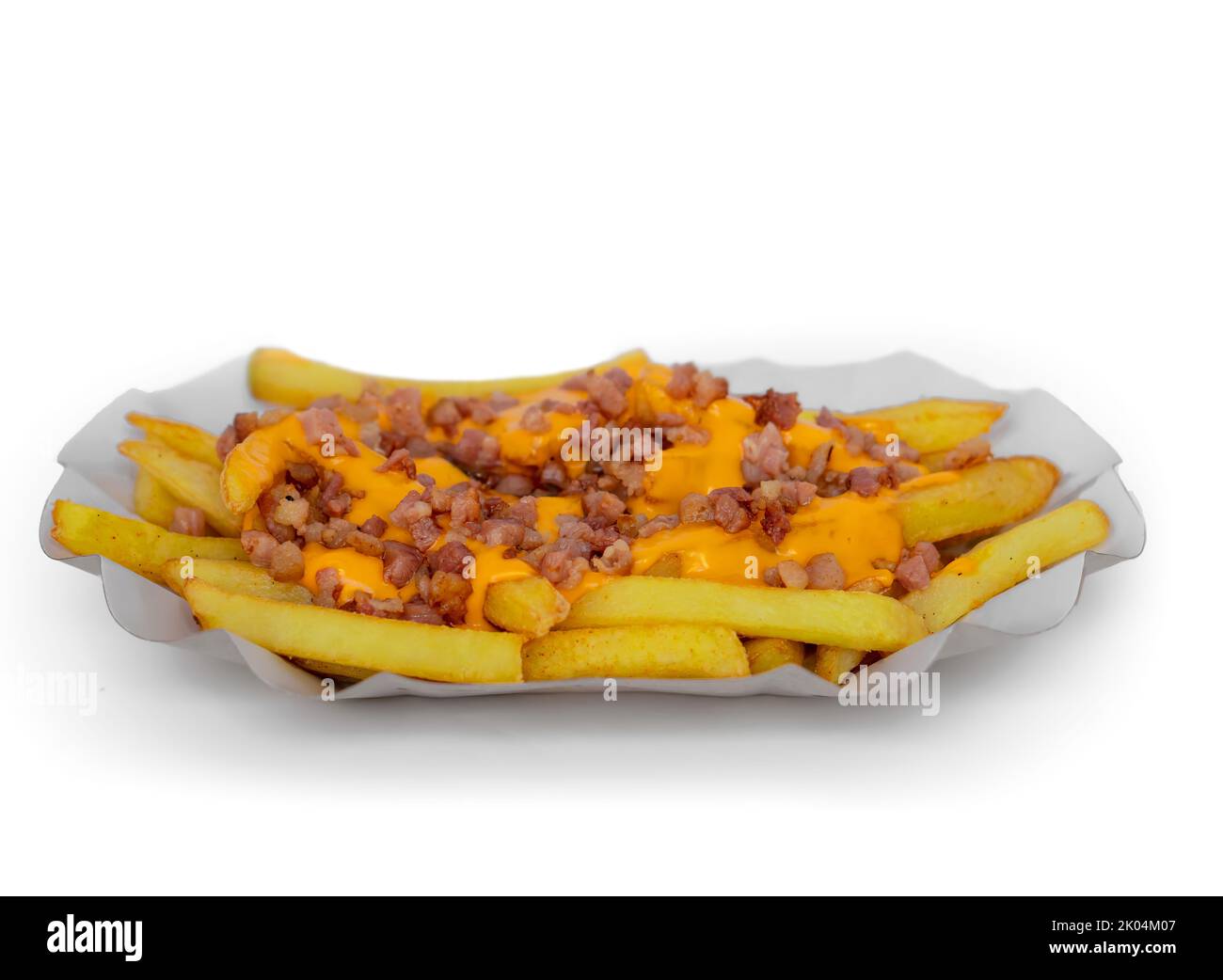 French Fries with Roasted Bacon and Cheddar Cheese Stock Photo Alamy