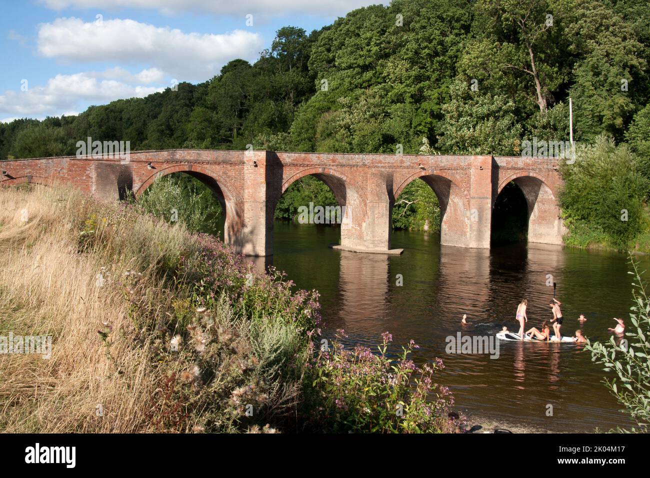 Bredwardine medieval bridge over the River Wye, Bredwardine, Herefordshire, England Stock Photo