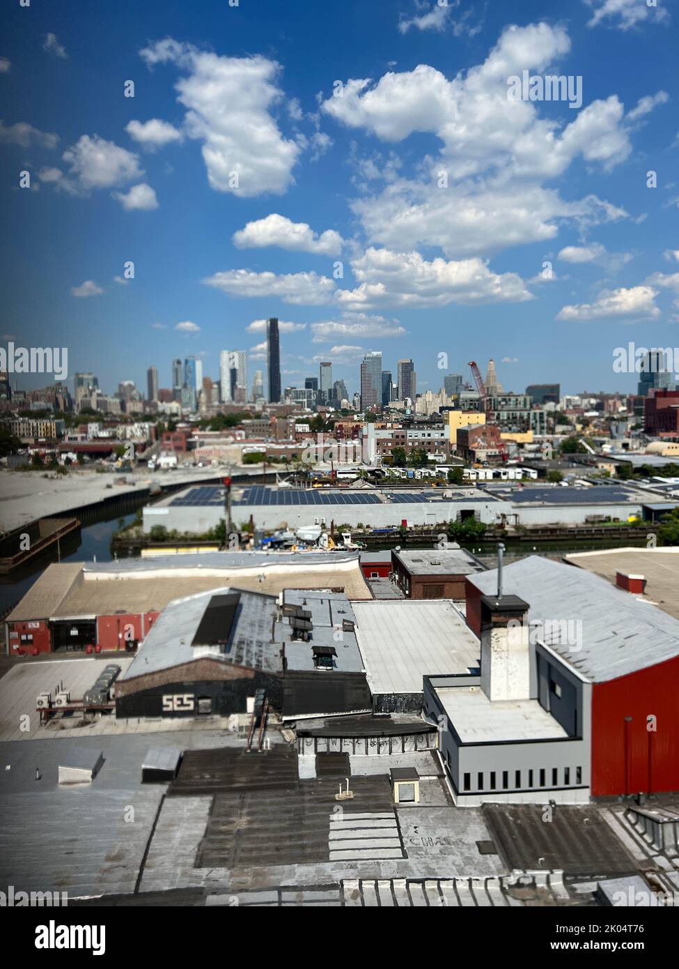 Looking across the Gowanus industrial district with the newer tall buildings in downtown