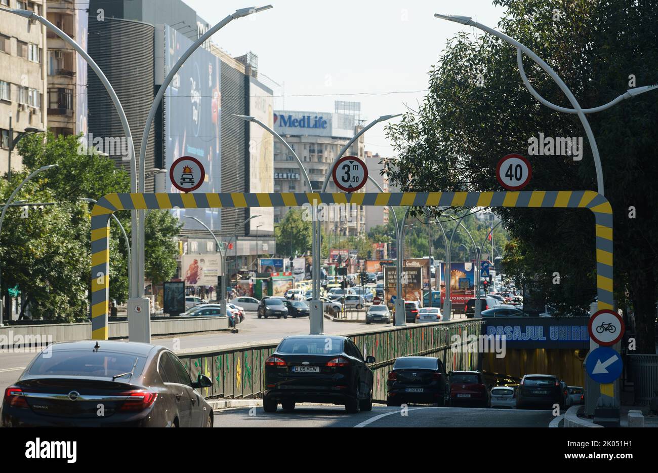 Bucharest, Romania - September 08, 2022: The newly renovated Unirii Passage tunnel on Ion C Bratianu Boulevard. Stock Photo