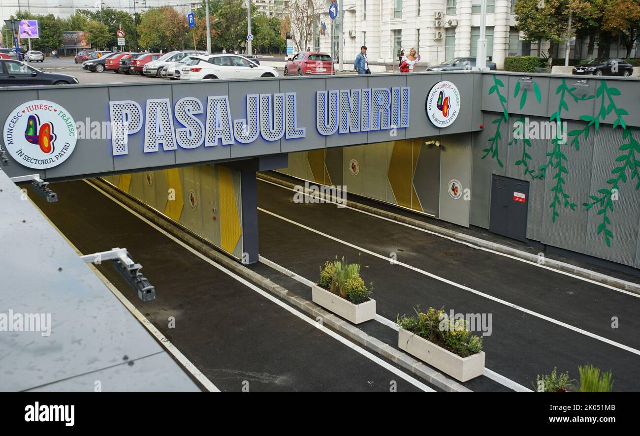 Bucharest, Romania - September 04, 2022: The newly renovated Unirii Passage tunnel on Dimitrie Cantemir Boulevard. Stock Photo