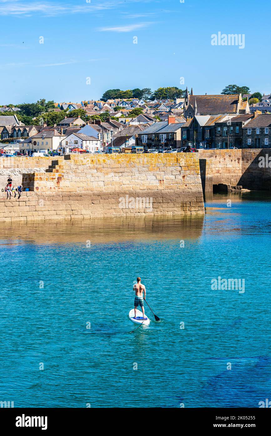 Porthleven Harbour, Porthleven, Helston, Cornwall, England, UK Stock