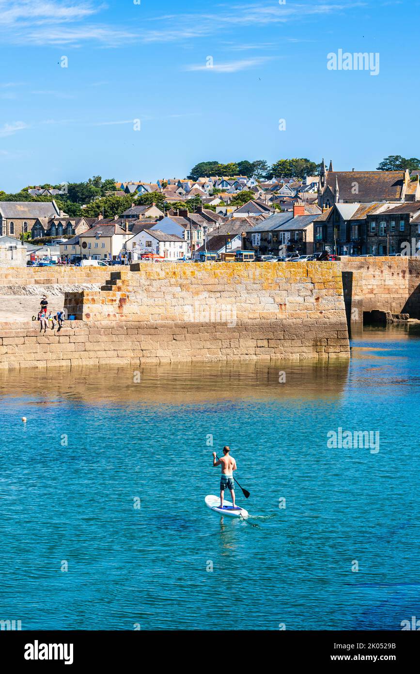 Porthleven Harbour, Porthleven, Helston, Cornwall, England, UK Stock