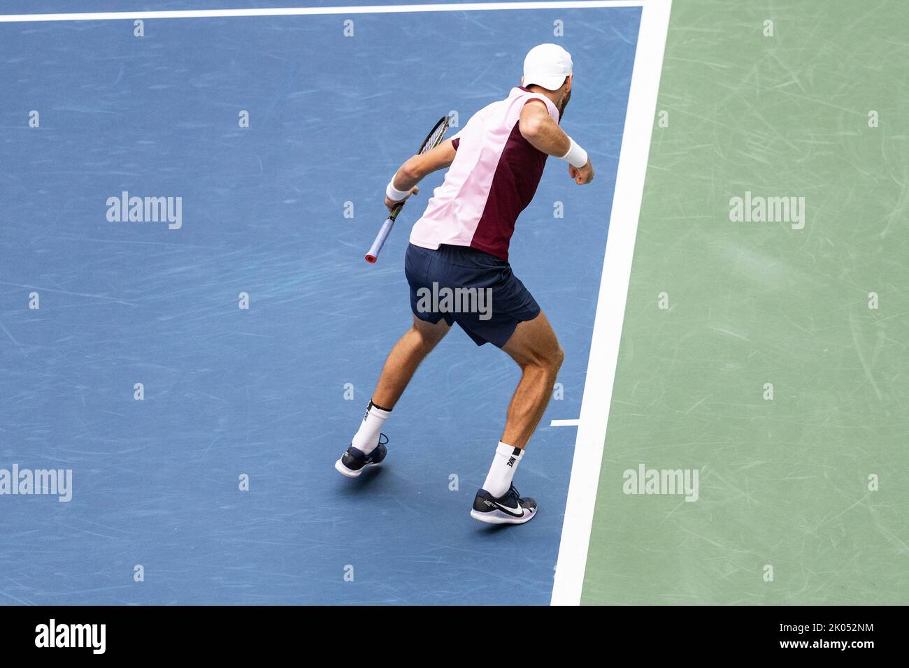 New York, USA. 09th Sep, 2022. Karen Khachanov reacts during semifinal of US Open Championships against Casper Ruud of Norway at USTA Billie Jean King National Tennis Center in New York on September 9, 2022. Ruud won in four sets and will play his first ever US Open final. (Photo by Lev Radin/Sipa USA) Credit: Sipa USA/Alamy Live News Stock Photo