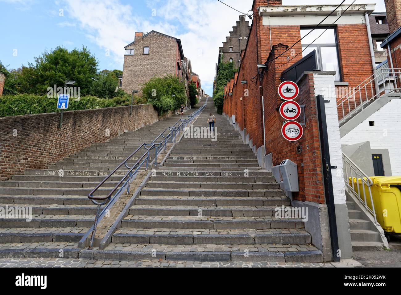 Liege, Belgium, September 8, 2022: Montagne de Bueren famous 374-step staicase in Liege Stock Photo