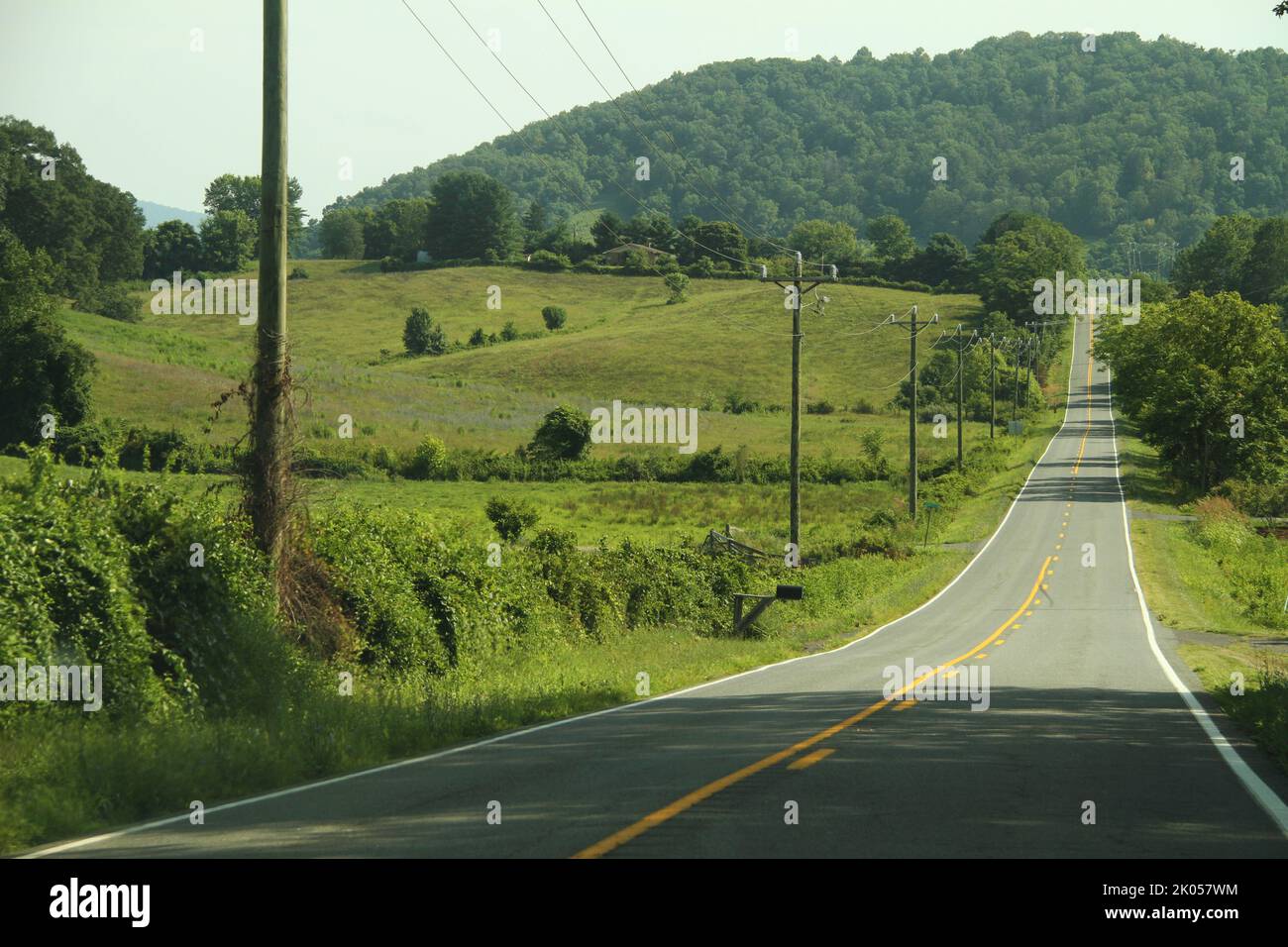 Virginia, USA. Driving through the countryside in the summertime Stock