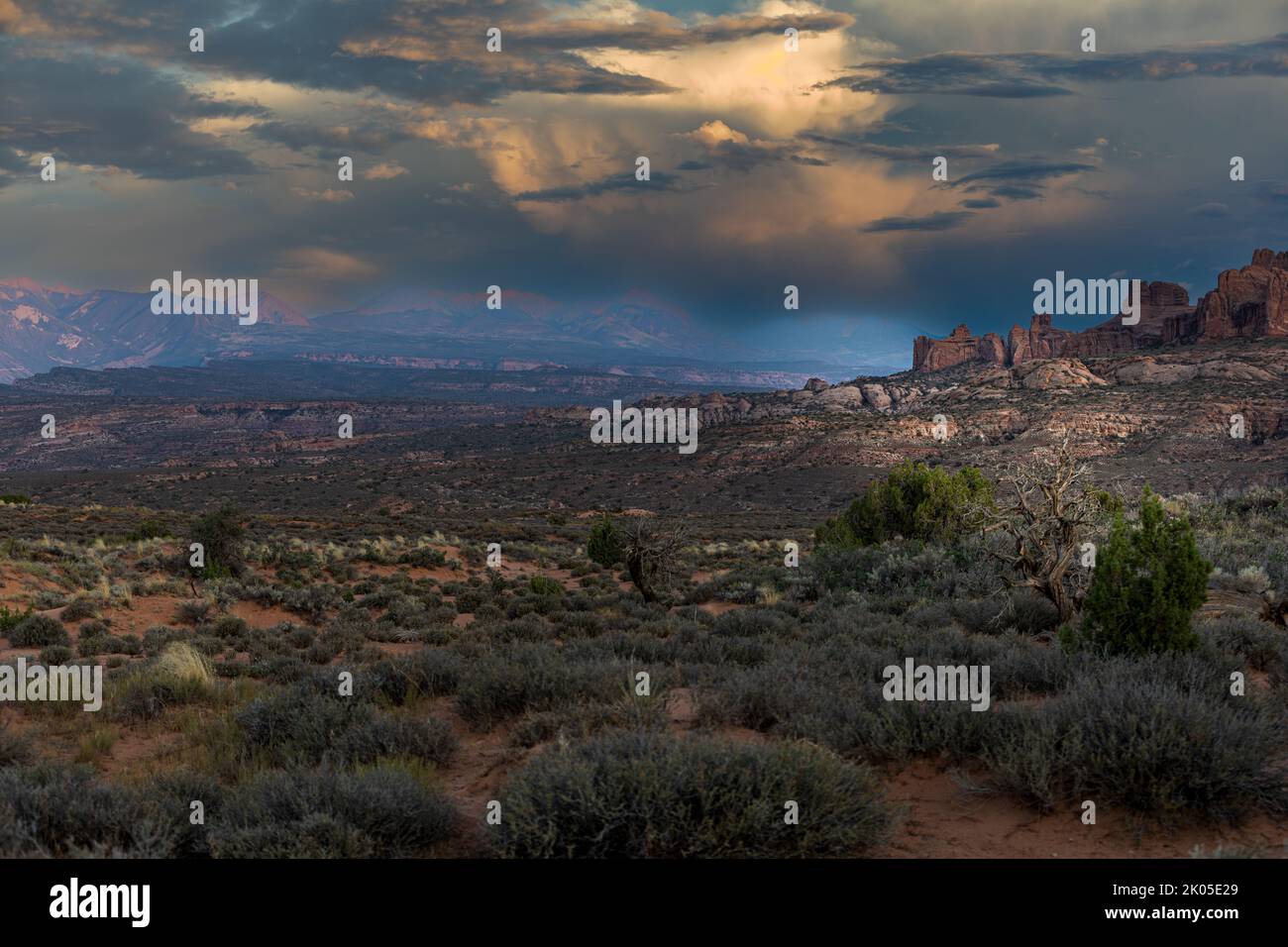 Rock formations in the distance. Stock Photo