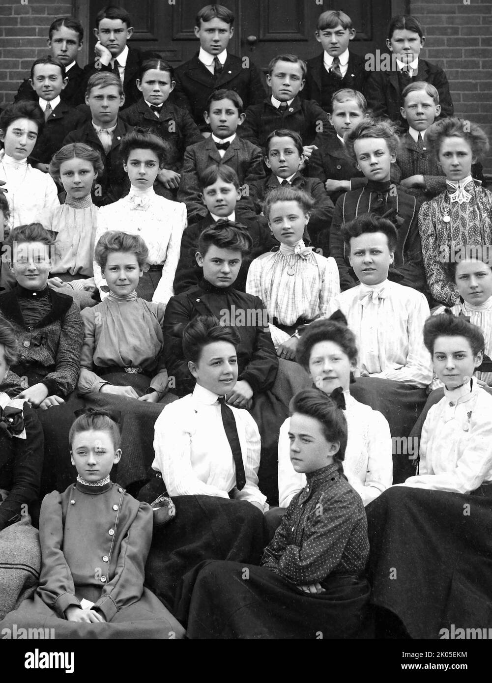 Class photo girls school Black and White Stock Photos Class photo girls school Black and White Stock Photos