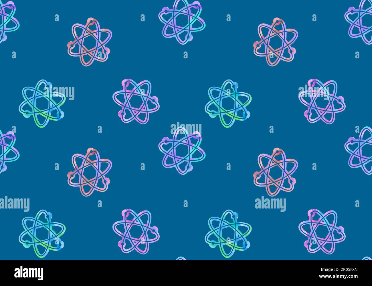 Back to school seamless cartoon atom pattern for kids clothes print and ...