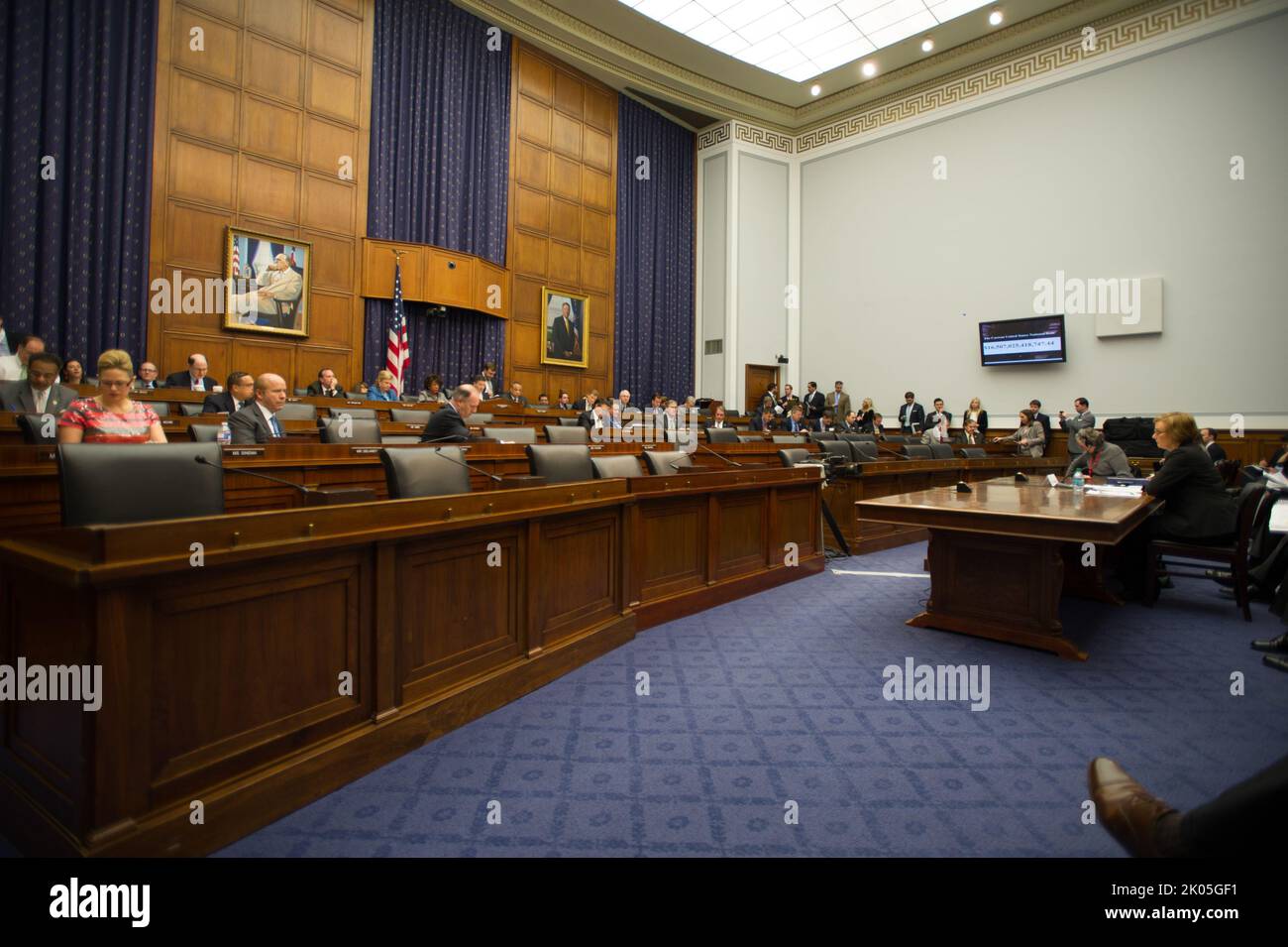 Testimony of Federal Housing Administration Commissioner Carol Galante at hearing of House Financial Services Committee, Capitol Hill. Stock Photo