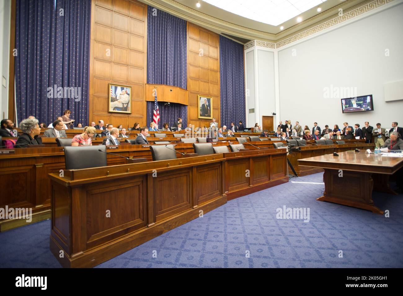 Testimony of Federal Housing Administration Commissioner Carol Galante at hearing of House Financial Services Committee, Capitol Hill. Stock Photo