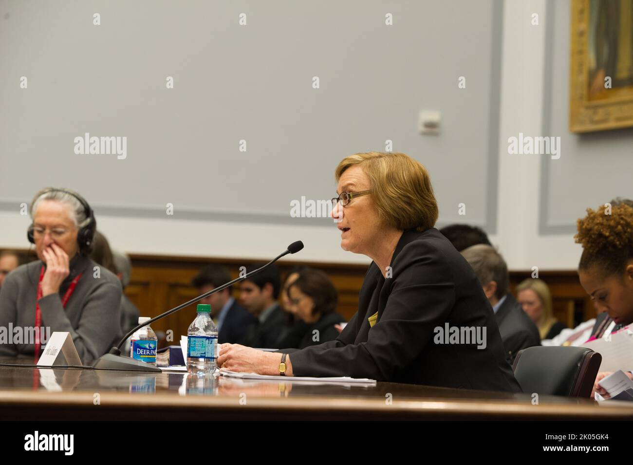 Testimony of Federal Housing Administration Commissioner Carol Galante at hearing of House Financial Services Committee, Capitol Hill. Stock Photo