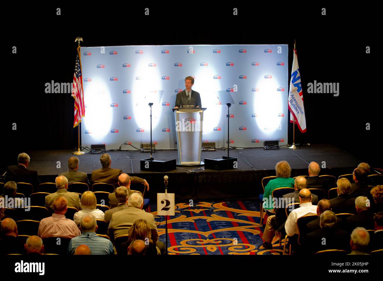 Secretary Shaun Donovan addressing National Association of Home Builders, Washington, D.C.. Stock Photo