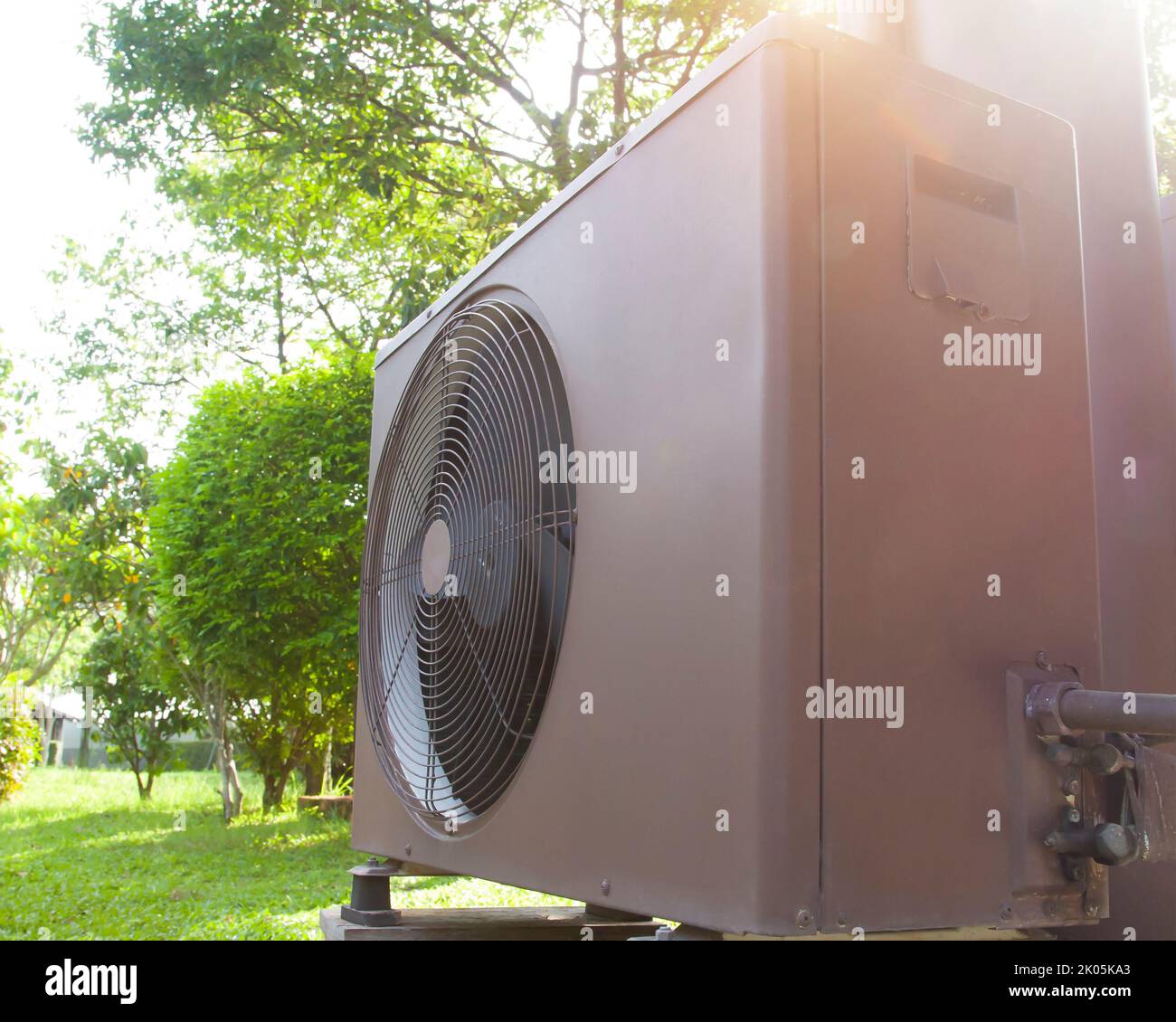Air conditioning (HVAC) on the roof of an industrial building Stock