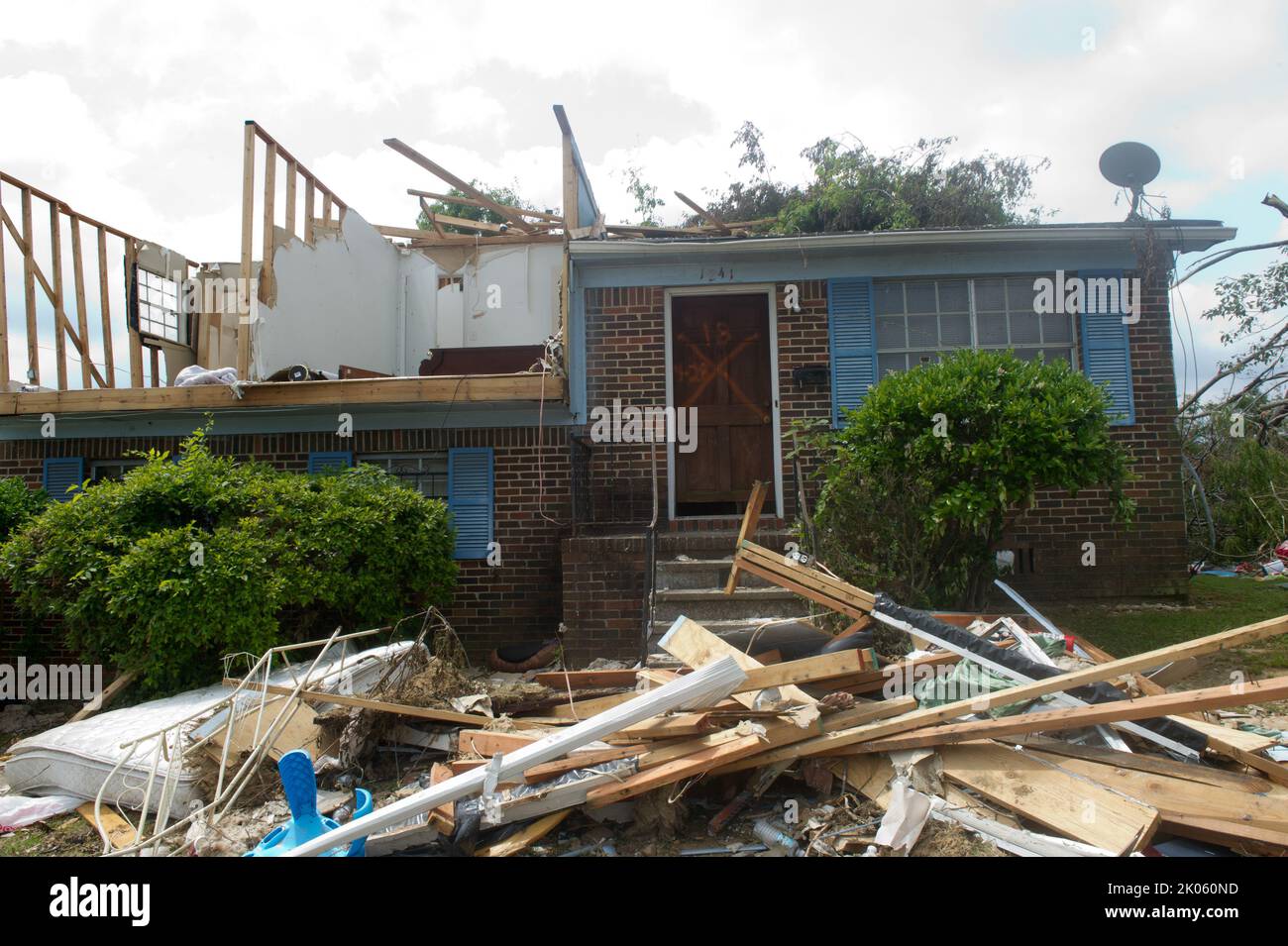 Damage, from Tuscaloosa-Birmingham, Alabama tornado, viewed by ...