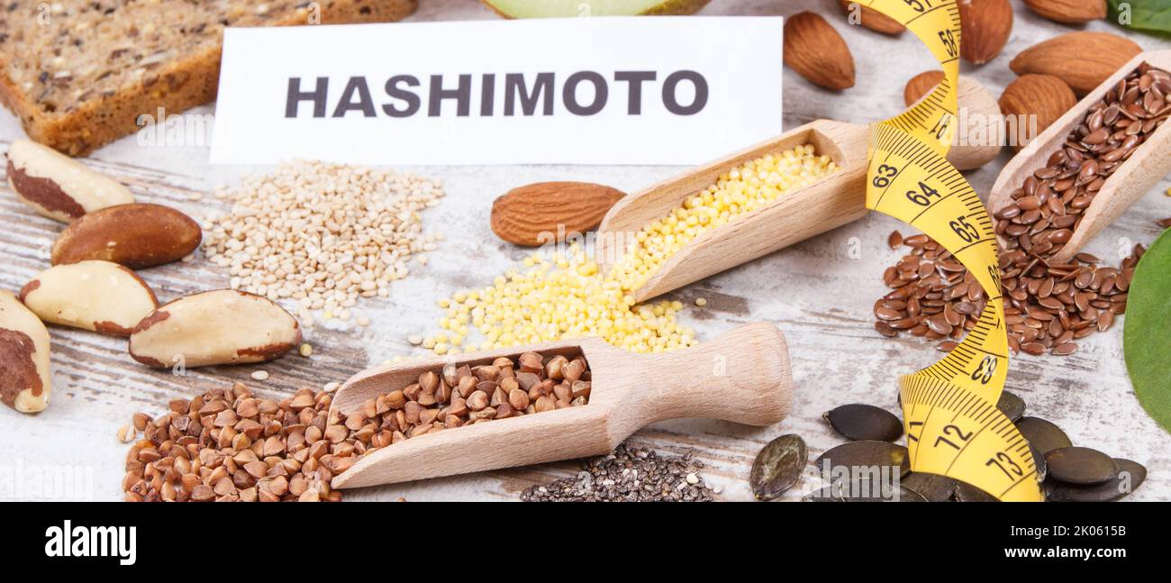 Inscription hashimoto, tape measure and best ingredients for healthy