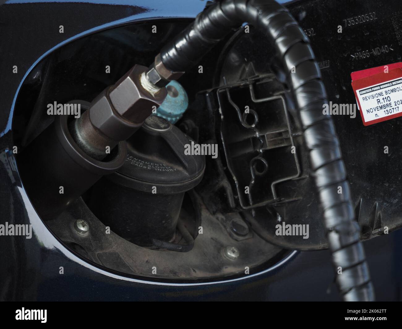 LPG gas filling stations and cars Stock Photo Alamy