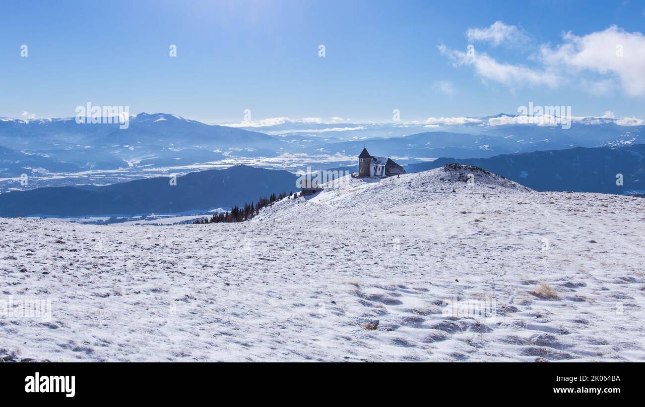 Perfect hiking conditions and great weather with lots of snow in the Seckauer Alpen in Austria. Stock Photo