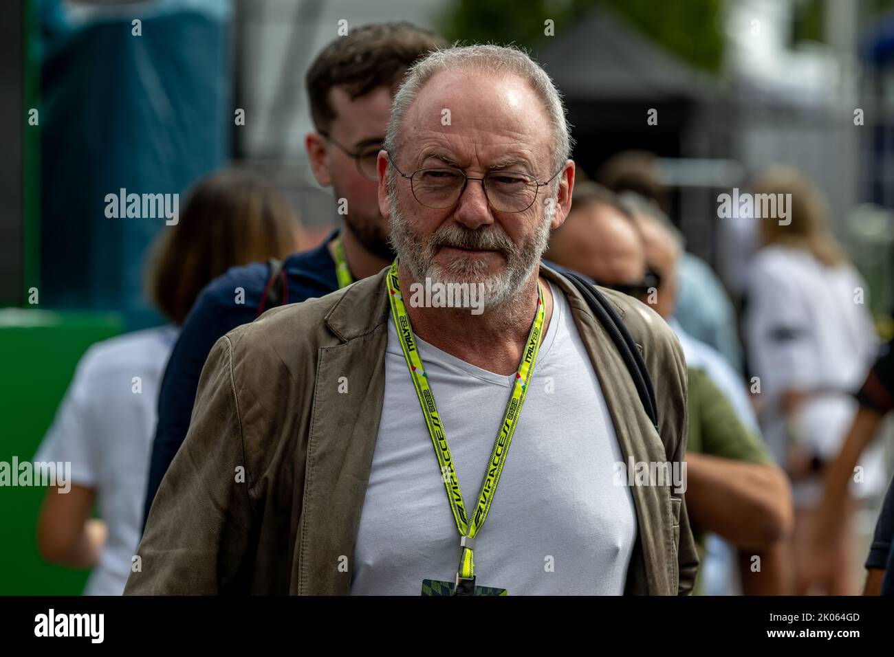 Monza, Italy, 09th Sep 2022, Jean Reno attending practice, round 16 of the 2022 Formula 1 championship. Credit: Michael Potts/Alamy Live News Stock Photo