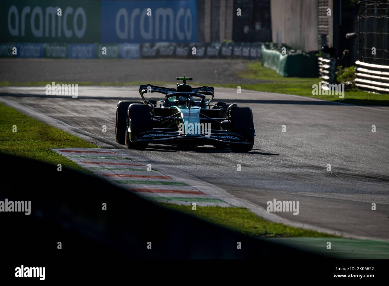 Monza, Italy, 09th Sep 2022, Sebastian Vettel, from Germany competes for Aston Martin F1 . Practice, round 16 of the 2022 Formula 1 championship. Credit: Michael Potts/Alamy Live News Stock Photo