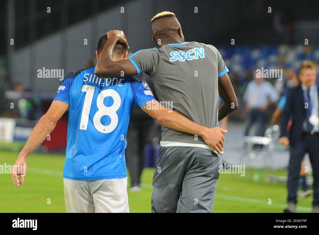 Andrea Masiello of Genoa CFC and Victor Osimhen of SSC Napoli