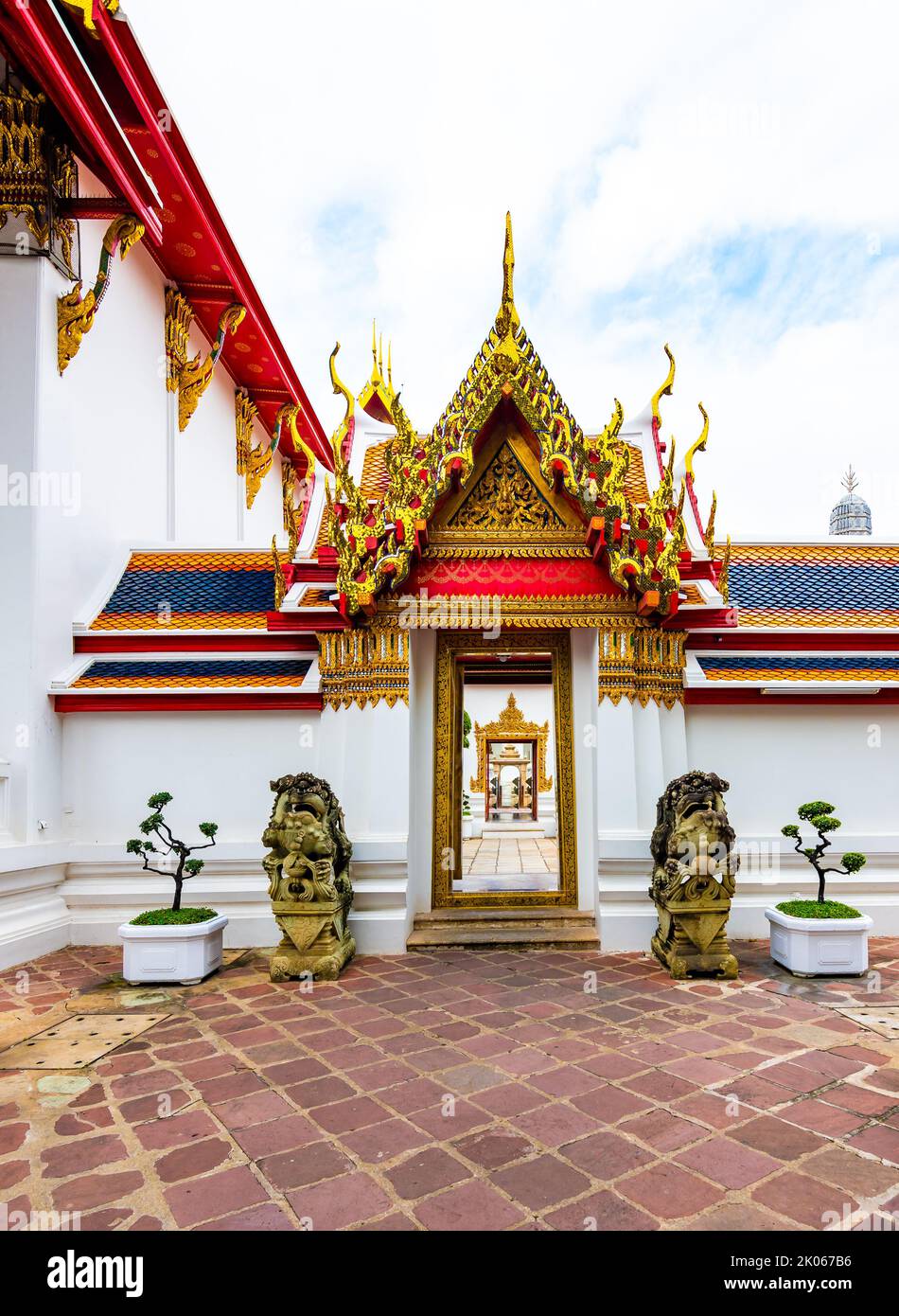Wat Pho temple in Bangkok city, Thailand. View of pagoda and stupa in ...