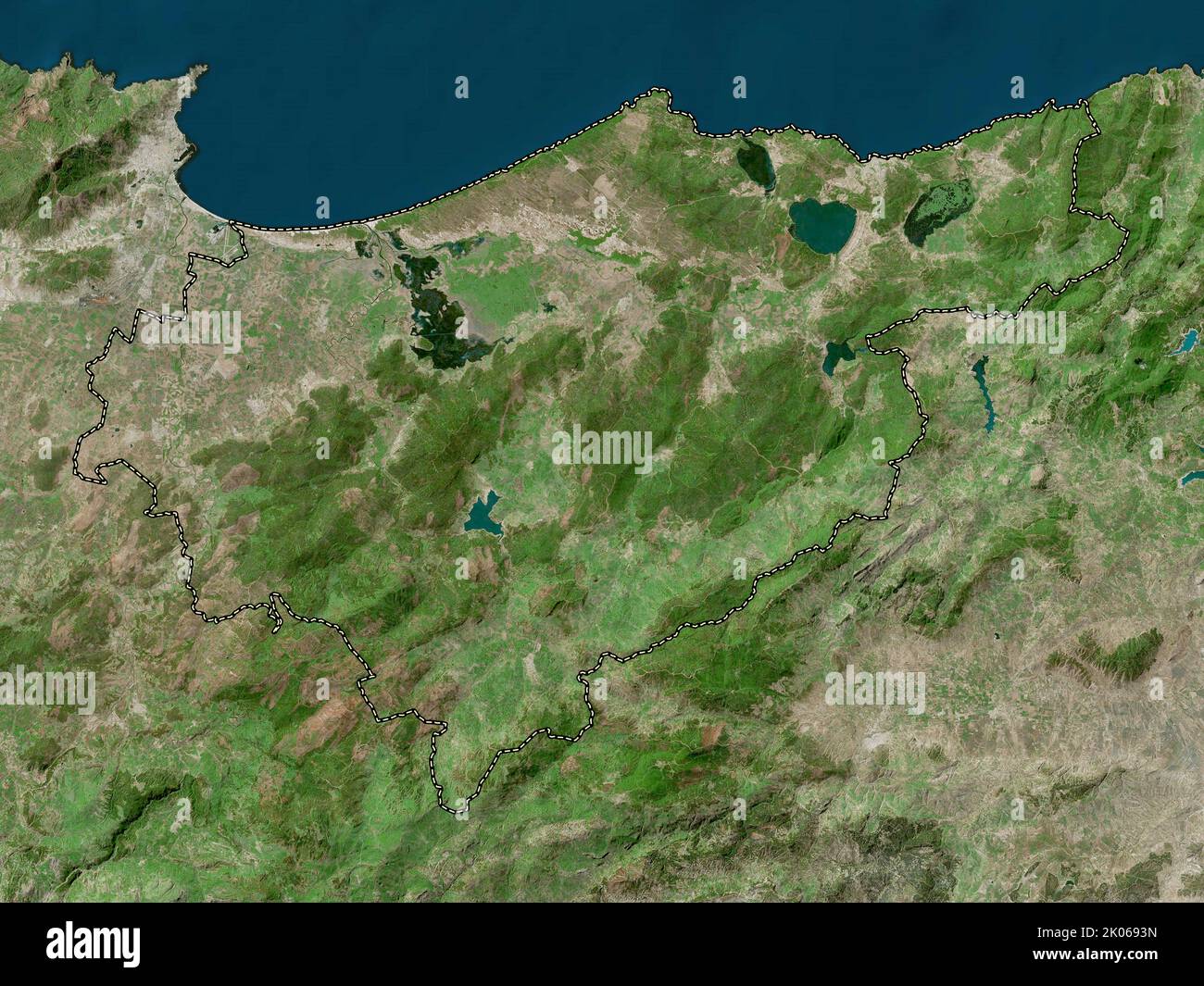 El Tarf, province of Algeria. High resolution satellite map Stock Photo
