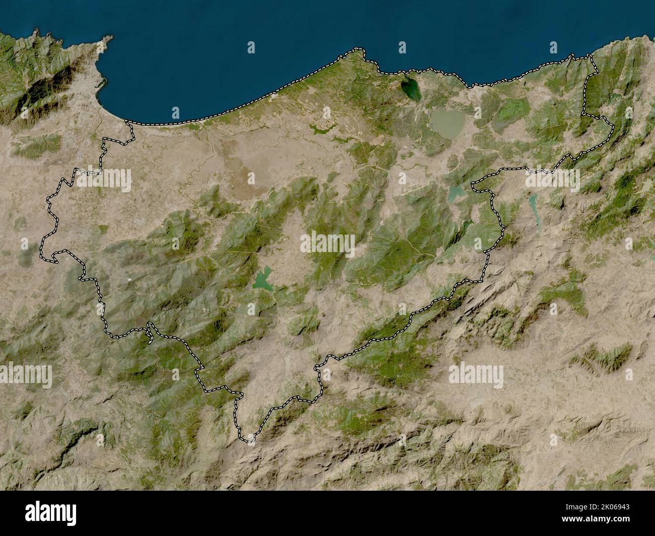 El Tarf, province of Algeria. Low resolution satellite map Stock Photo