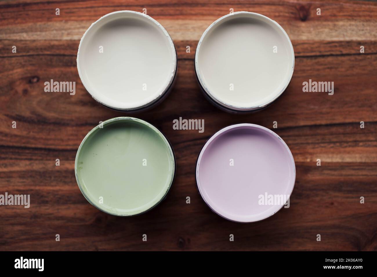 Paint Pot Samples used for Interior Painting Stock Photo Alamy