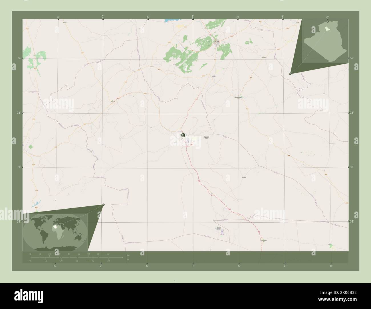 Laghouat, Province Of Algeria. Open Street Map. Corner Auxiliary 