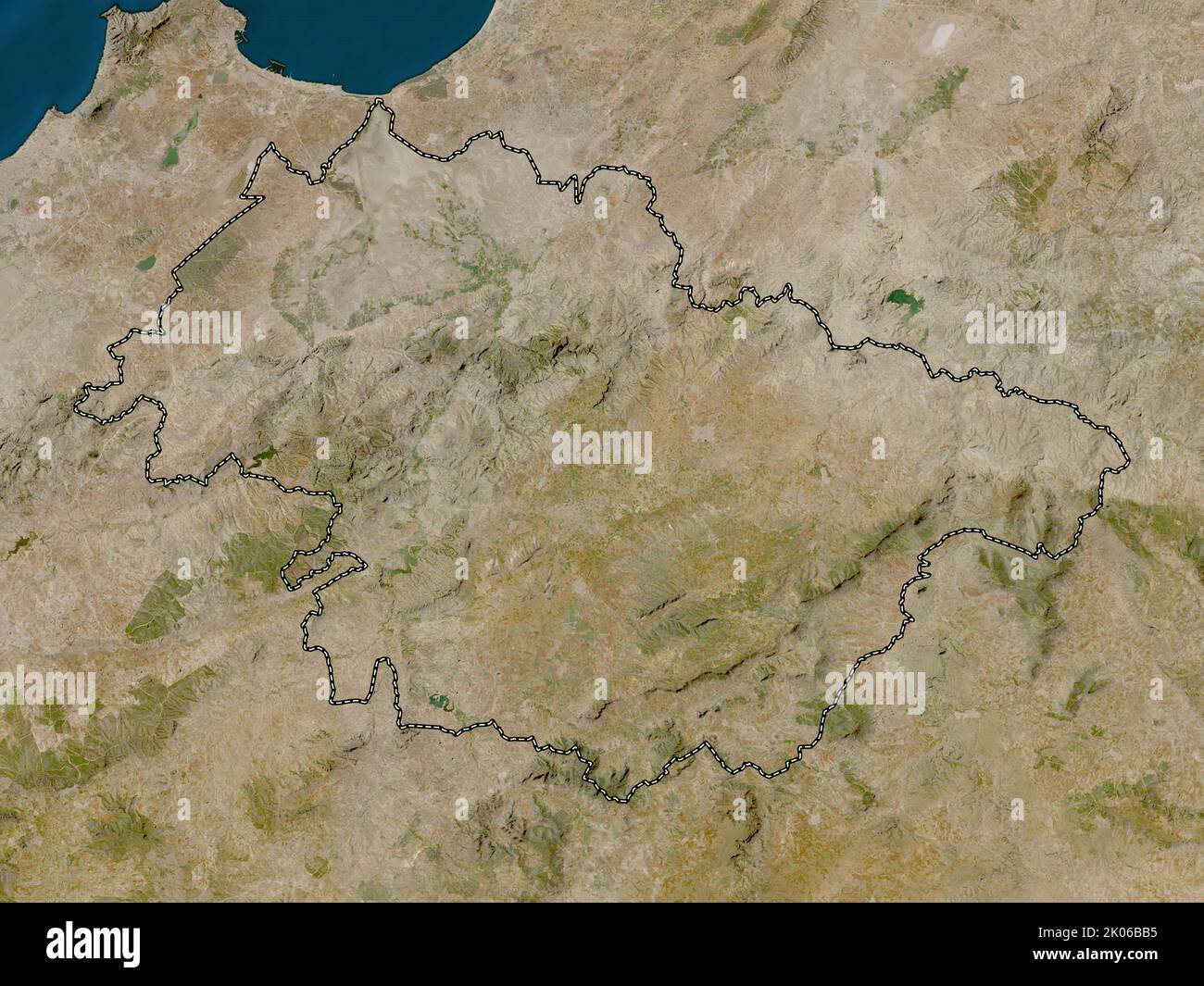 Mascara, province of Algeria. Low resolution satellite map Stock Photo