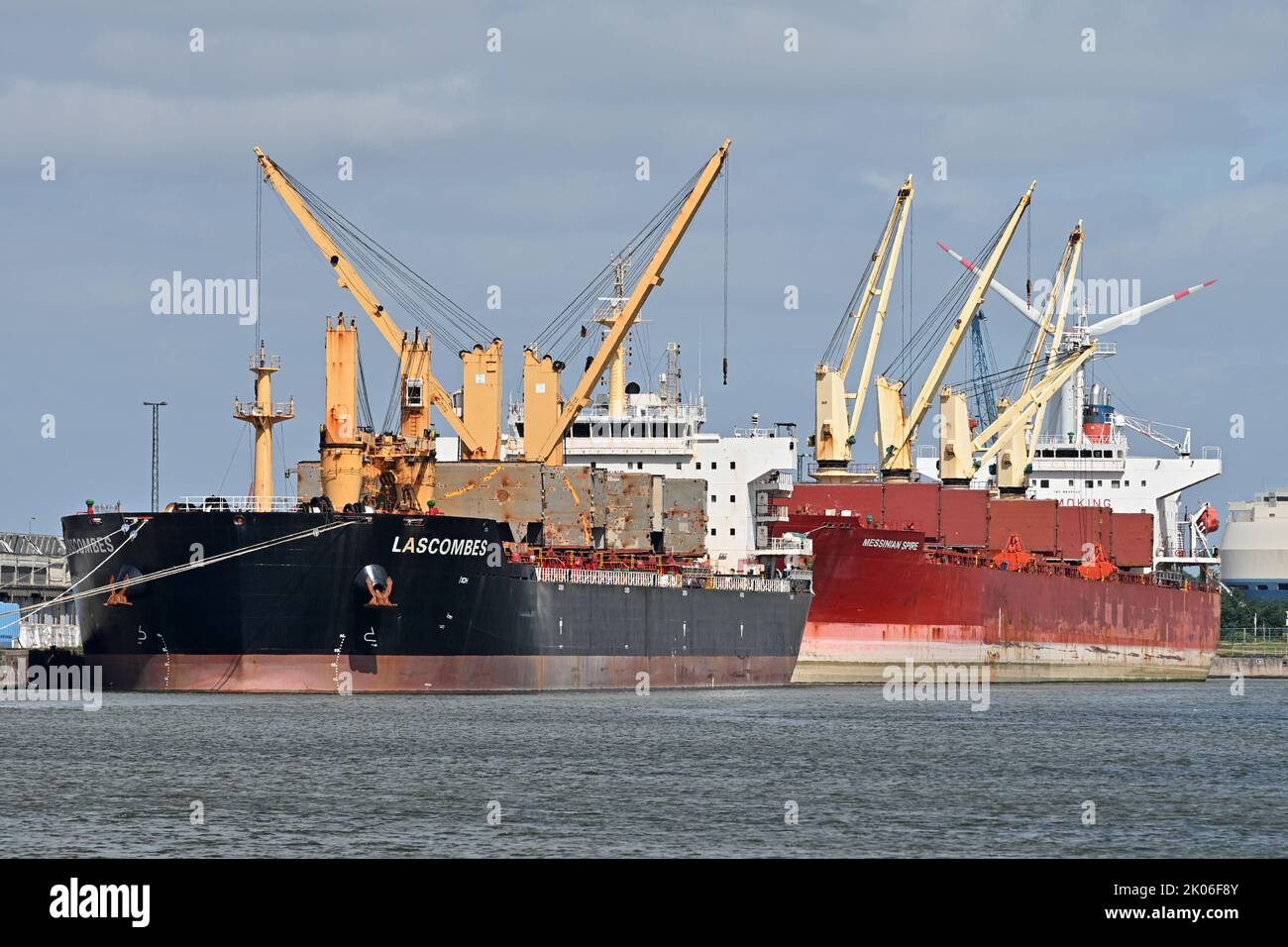 Bulkcarrier LASCOMBES moored at Bremerhaven Stock Photo