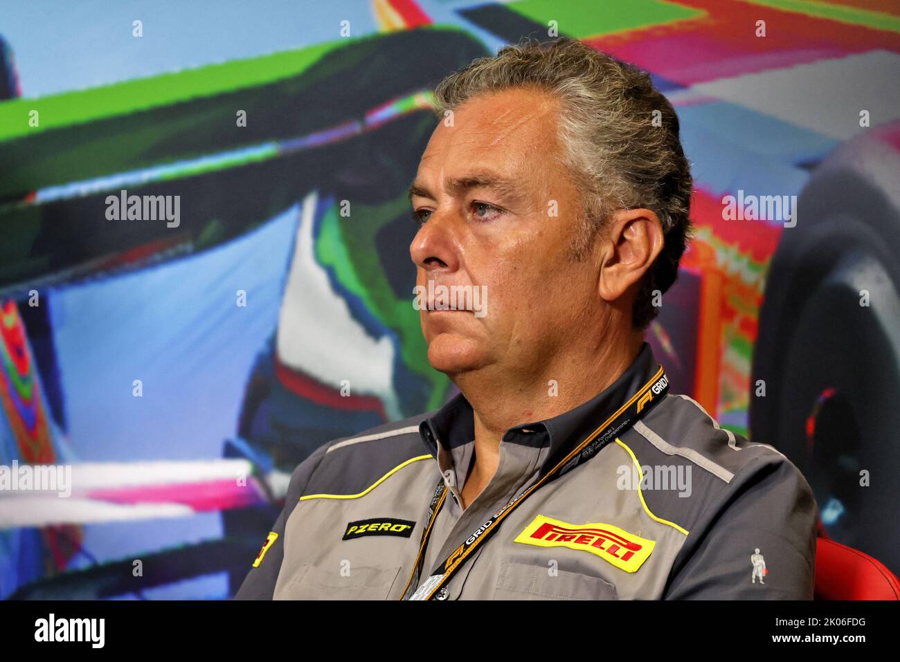 Mario Isola (ITA) Pirelli Racing Manager in the FIA Press Conference. 10.09.2022. Formula 1 World Championship, Rd 16, Italian Grand Prix, Monza, Italy, Qualifying Day.  Photo credit should read: XPB/Alamy Live News. Stock Photo