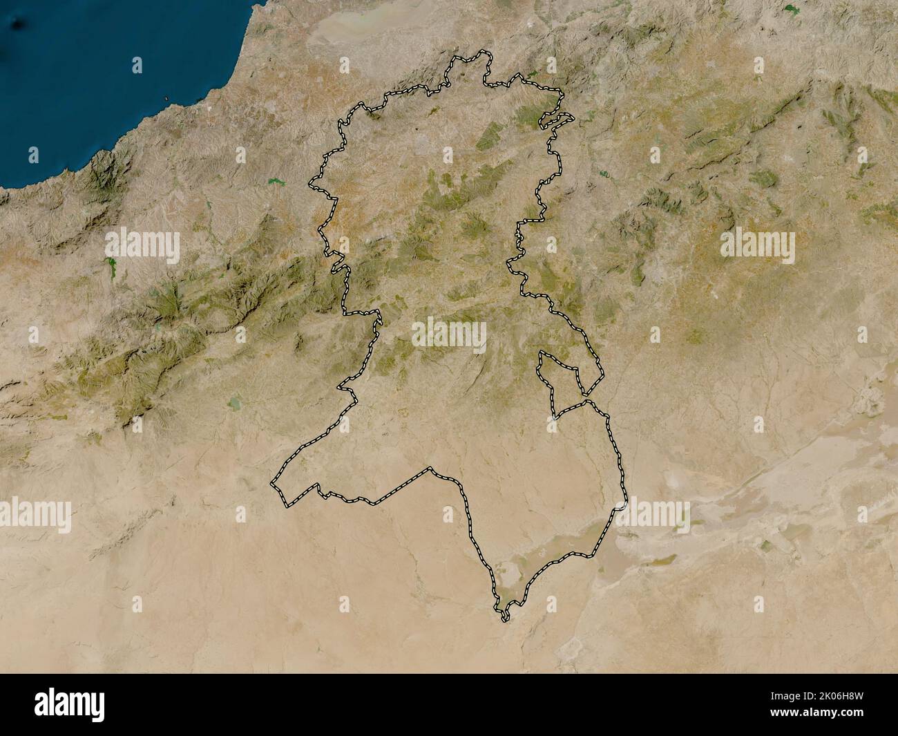 Sidi Bel Abbes, province of Algeria. Low resolution satellite map Stock ...