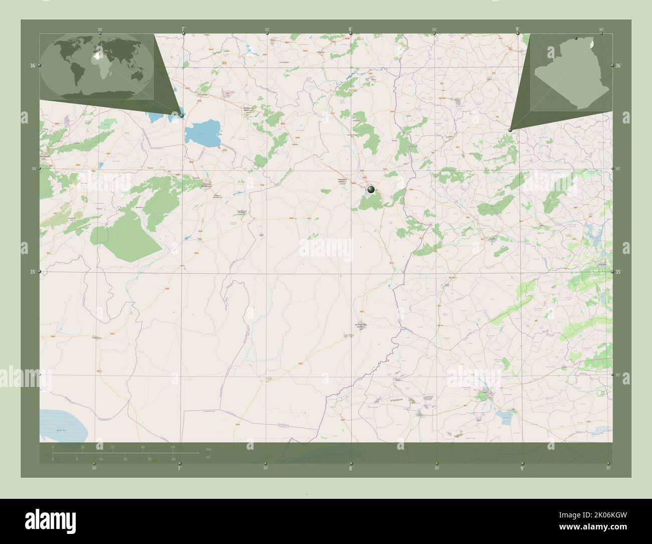 Tebessa, province of Algeria. Open Street Map. Corner auxiliary ...