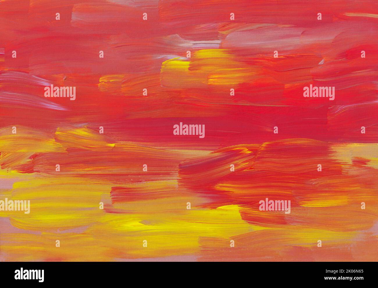 Abstract red and yellow painting background texture. Oil brush strokes ...