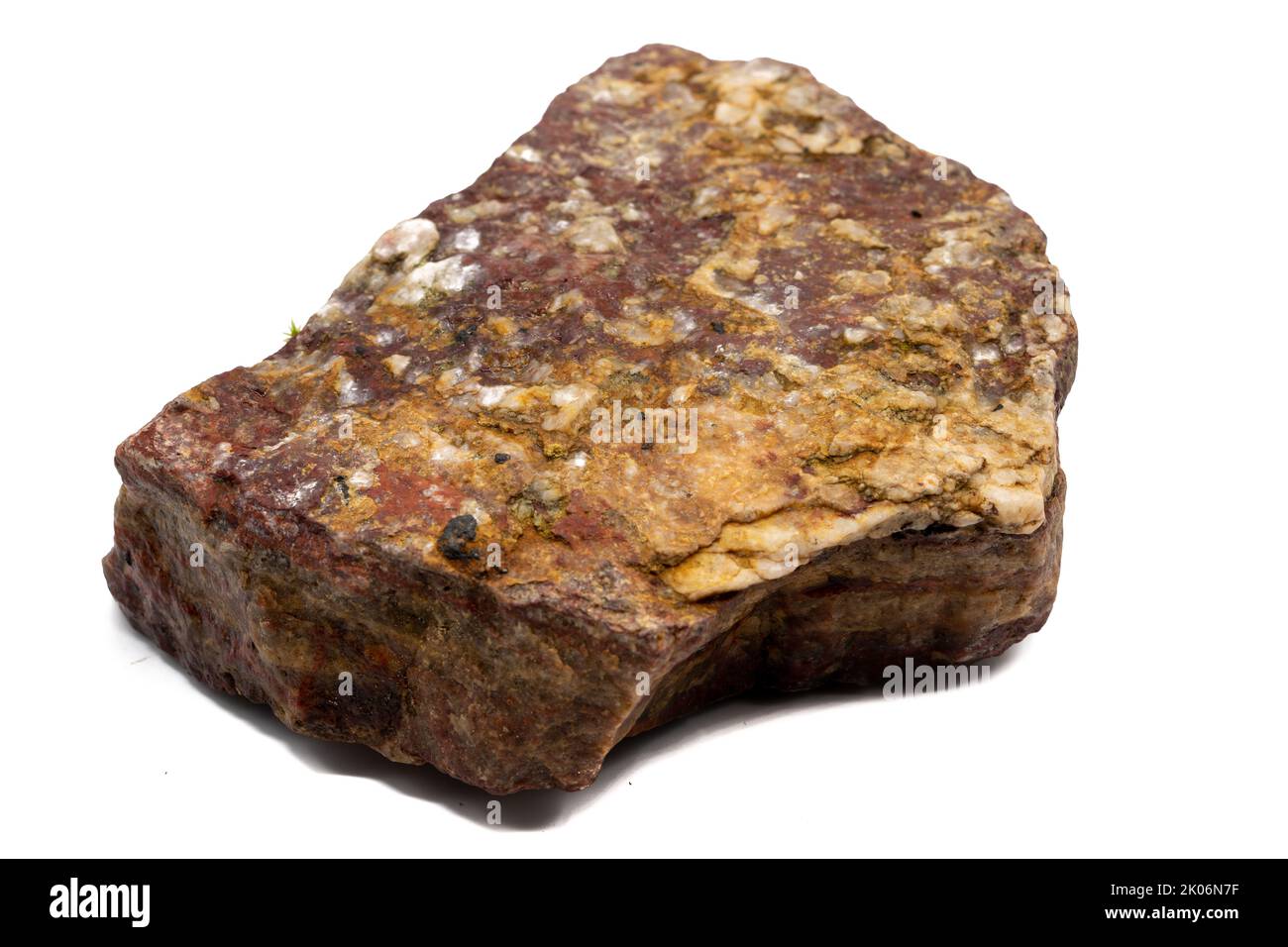 Red granite rock isolated on white background Stock Photo