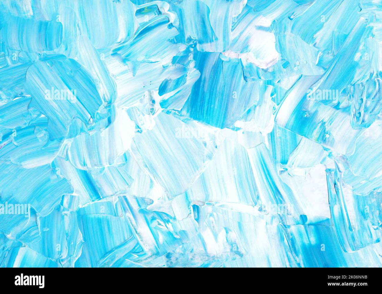 Abstract blue and white background painting. Brush strokes textured ...