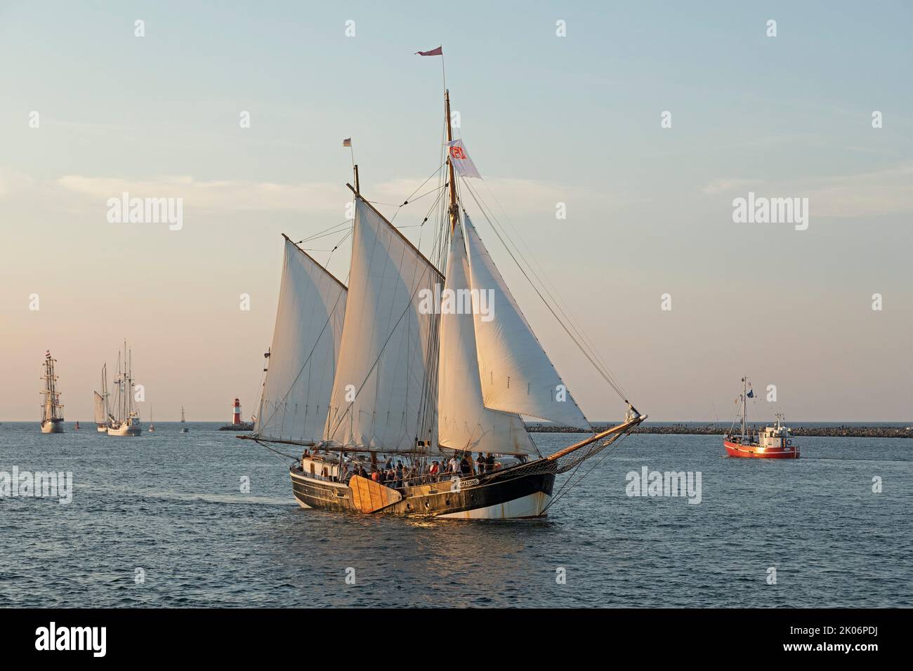 sailing ship, River Warnow, Hanse Sail, Warnemünde, Rostock, Mecklenburg-West Pomerania, Germany Stock Photo