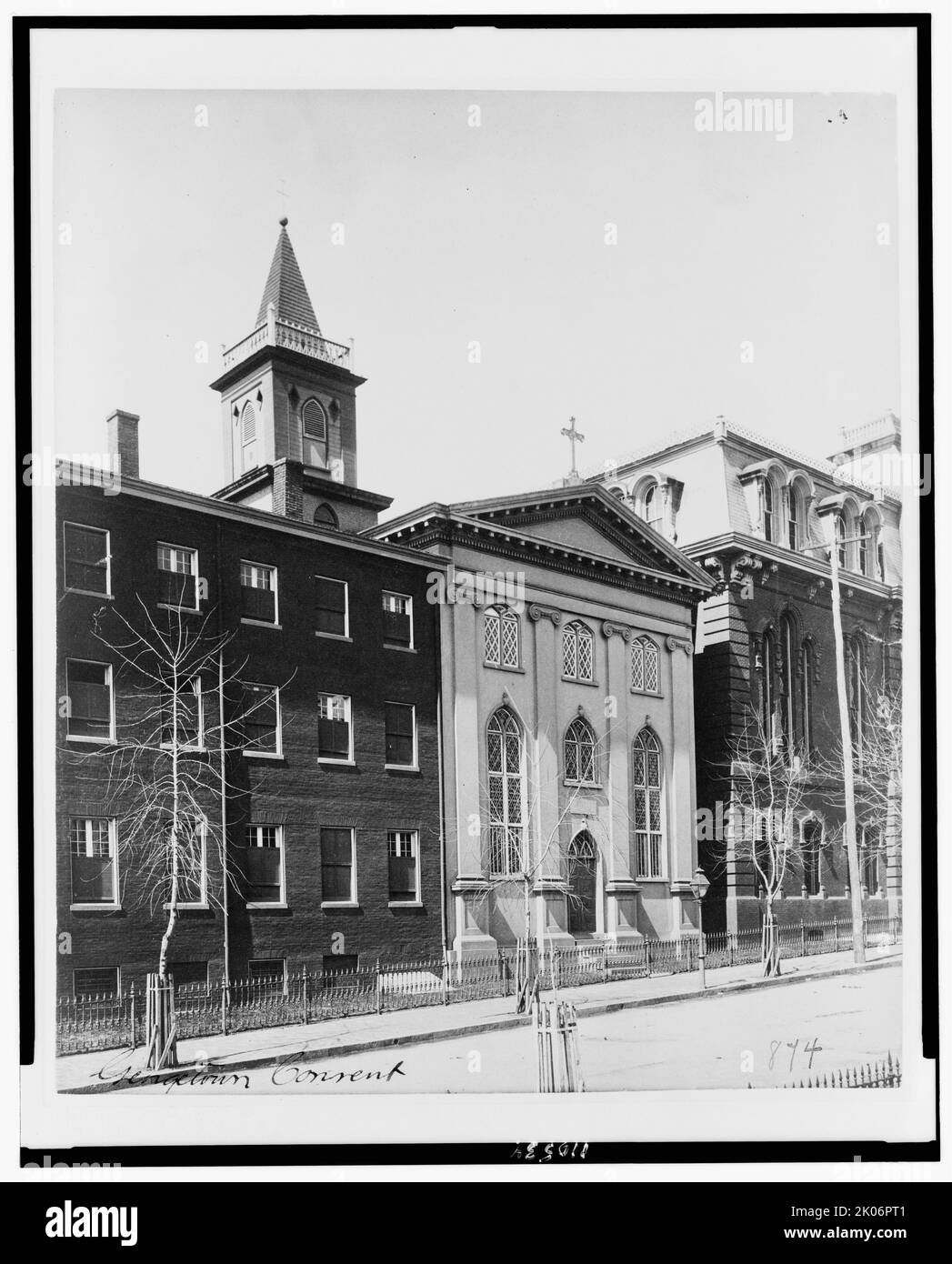 Part of exterior view of Georgetown Visitation Preparatory School, Washington, D.C., between 1890 and 1910(?). [Roman Catholic school for girls, founded in 1799]. Stock Photo