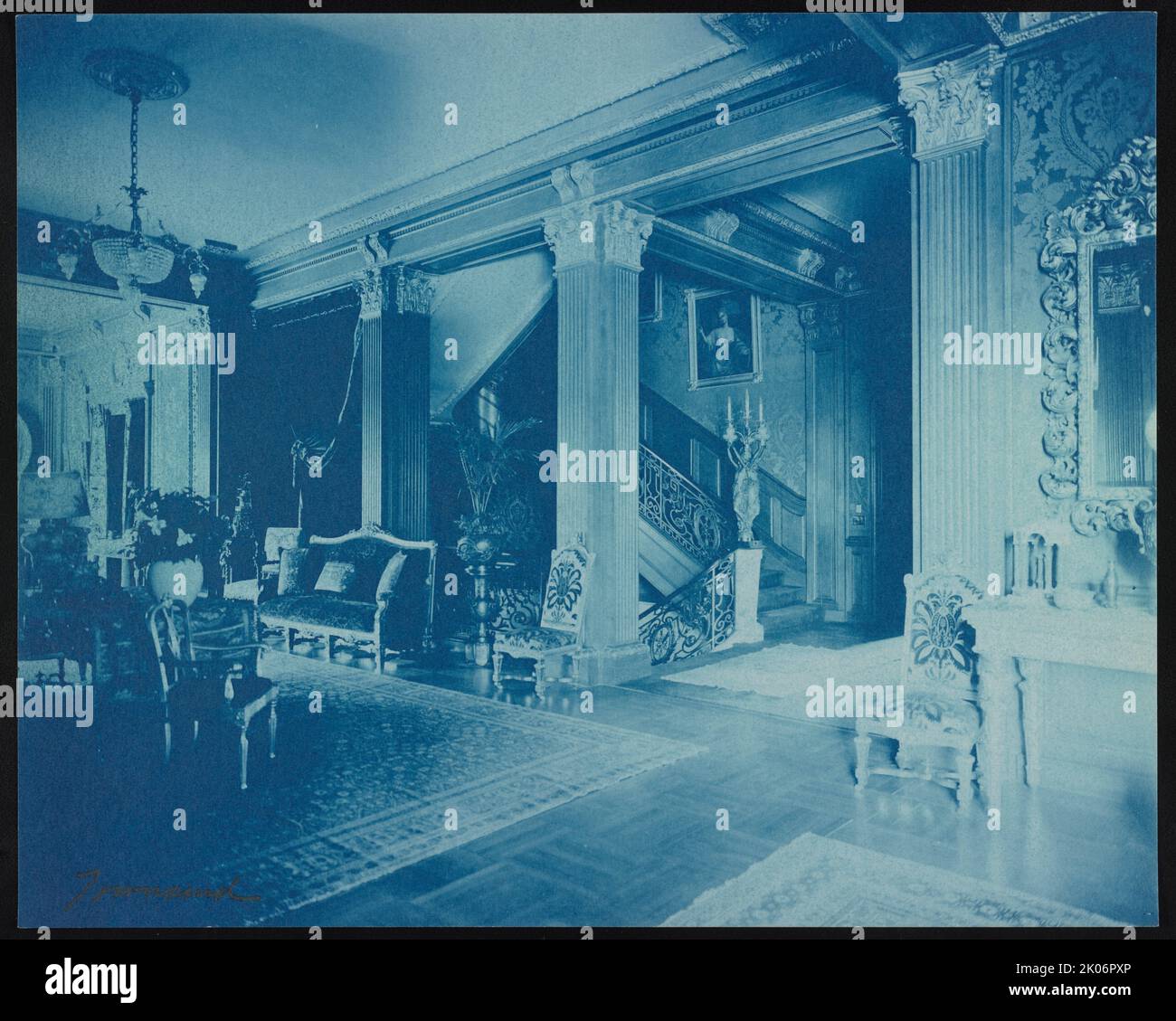 Mary Scott Townsend House, Wash., D.C.: Lobby, c1910. The Townsend House, 2121 Massachusetts Avenue, N.W., Washington, D.C.; later home of Mathilde and B. Sumner Welles, purchased by the Cosmos Club in 1950. Stock Photo