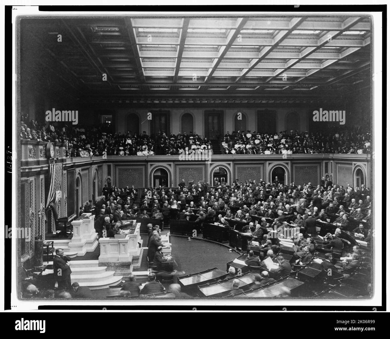 The House called to order--Opening of 59th Congress, 1906. Opening ceremonies of the U.S. 59th Congress, 2nd session, 1906, with Speaker Joseph Cannon presiding. Stock Photo