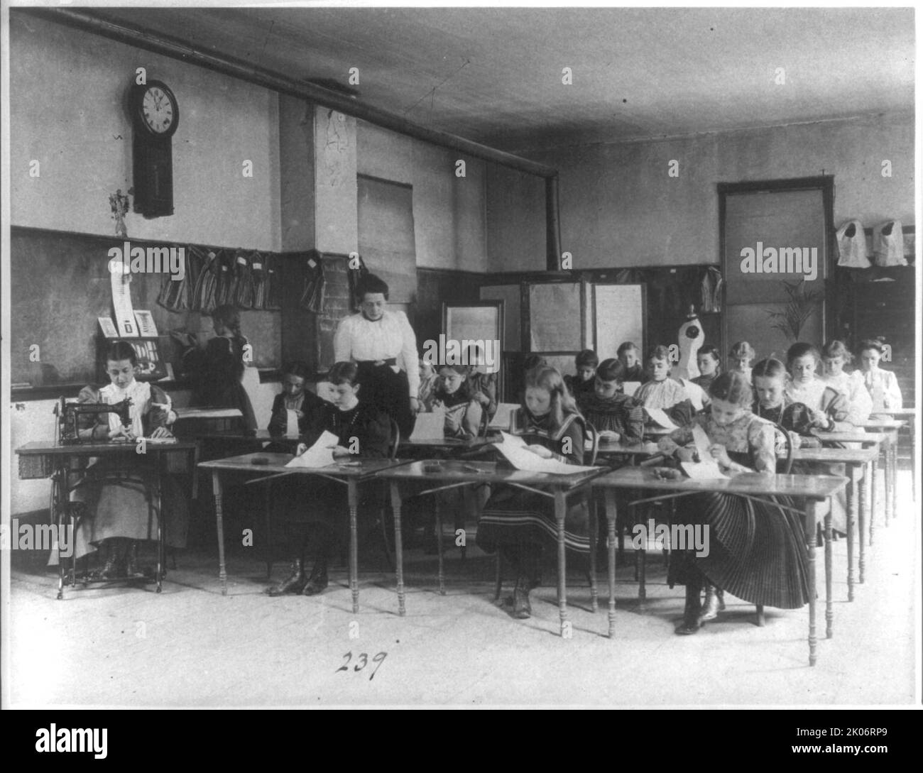 Sewing class, 3rd Division, (1899 Stock Photo - Alamy