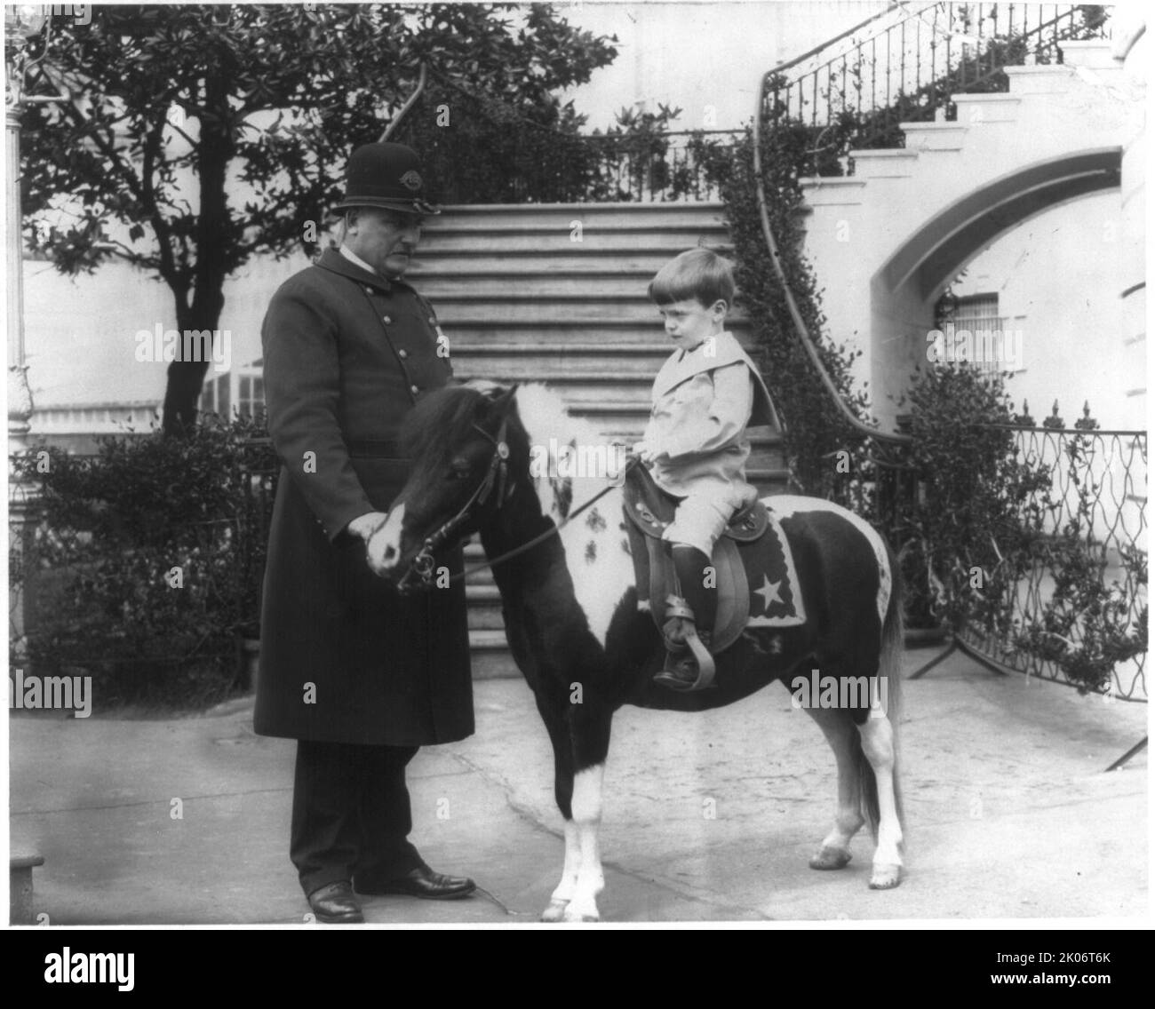 Quentin Roosevelt instructed in horsemanship at the White House, c1902 ...