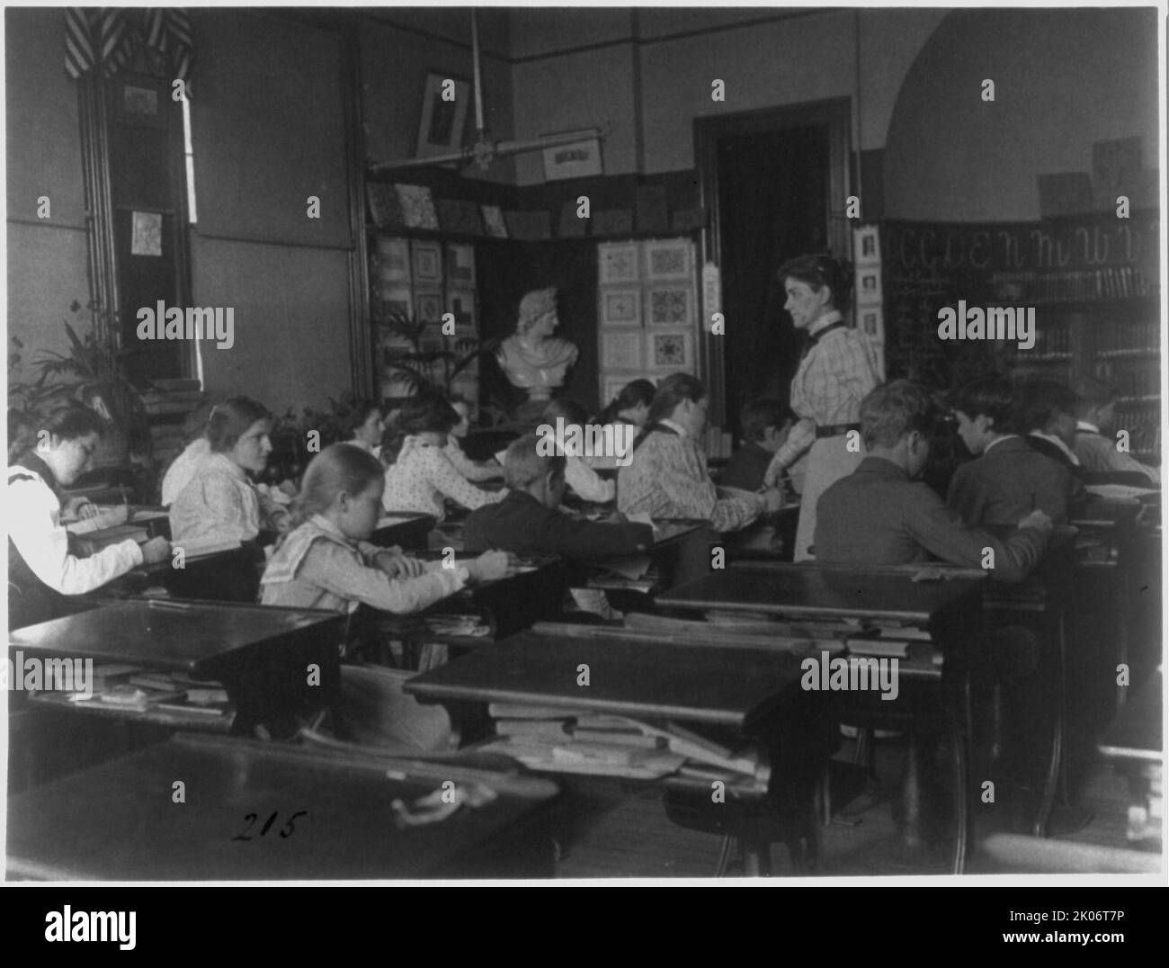 Classroom with students and teacher, Washington, D.C., (1899?). Stock Photo