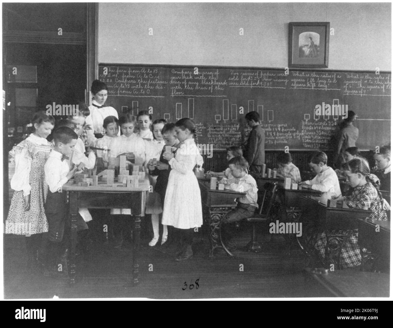 Classroom scene in Washington, D.C. elementary school - children ...