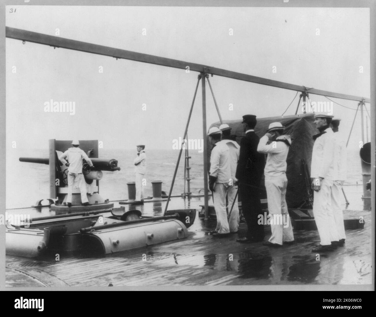 U.S. Naval Academy, Annapolis, Md. 1902?: Target practice at sea, (1902?). Stock Photo